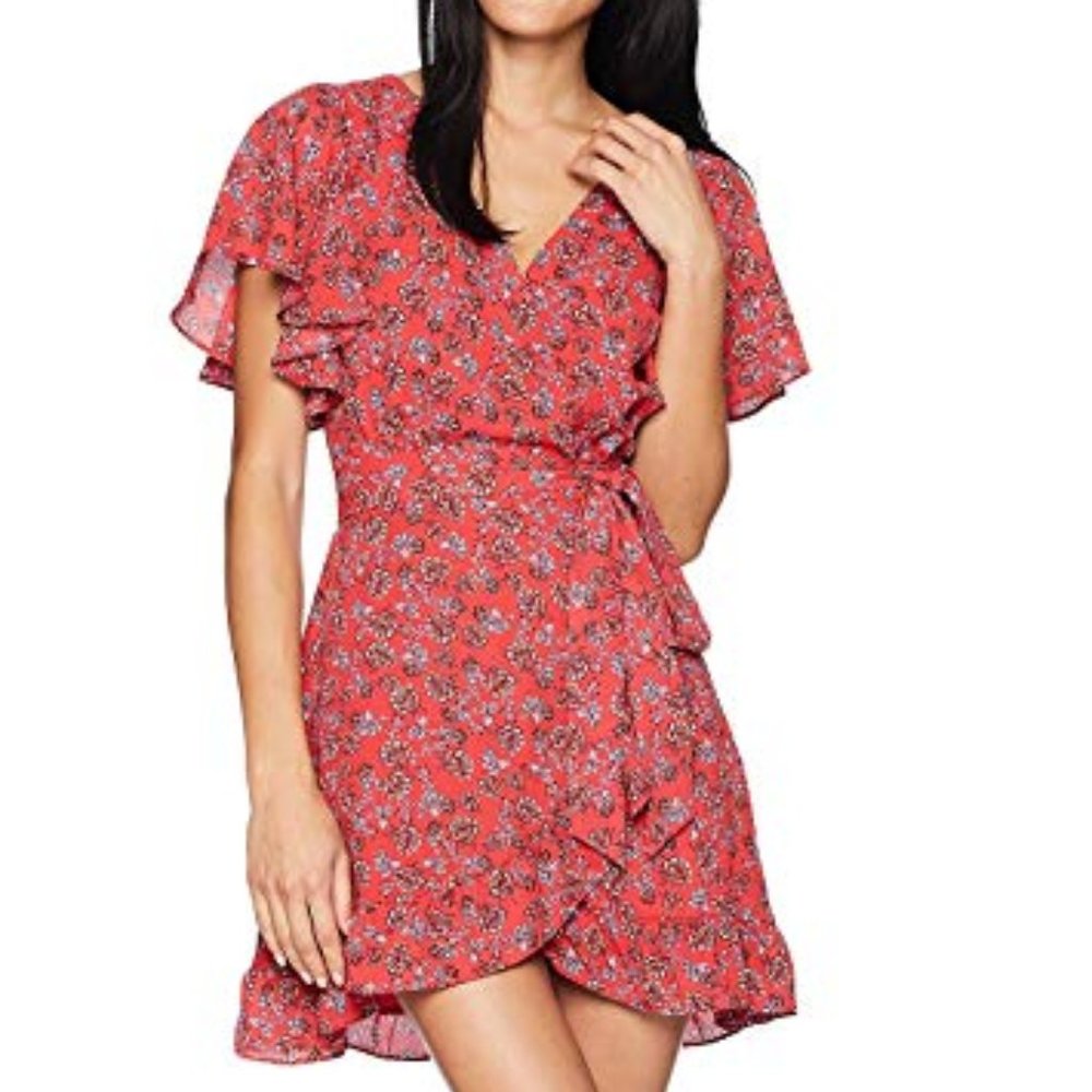 Jack by BB Dakota Bella Rose Red Wrap Dress NWT